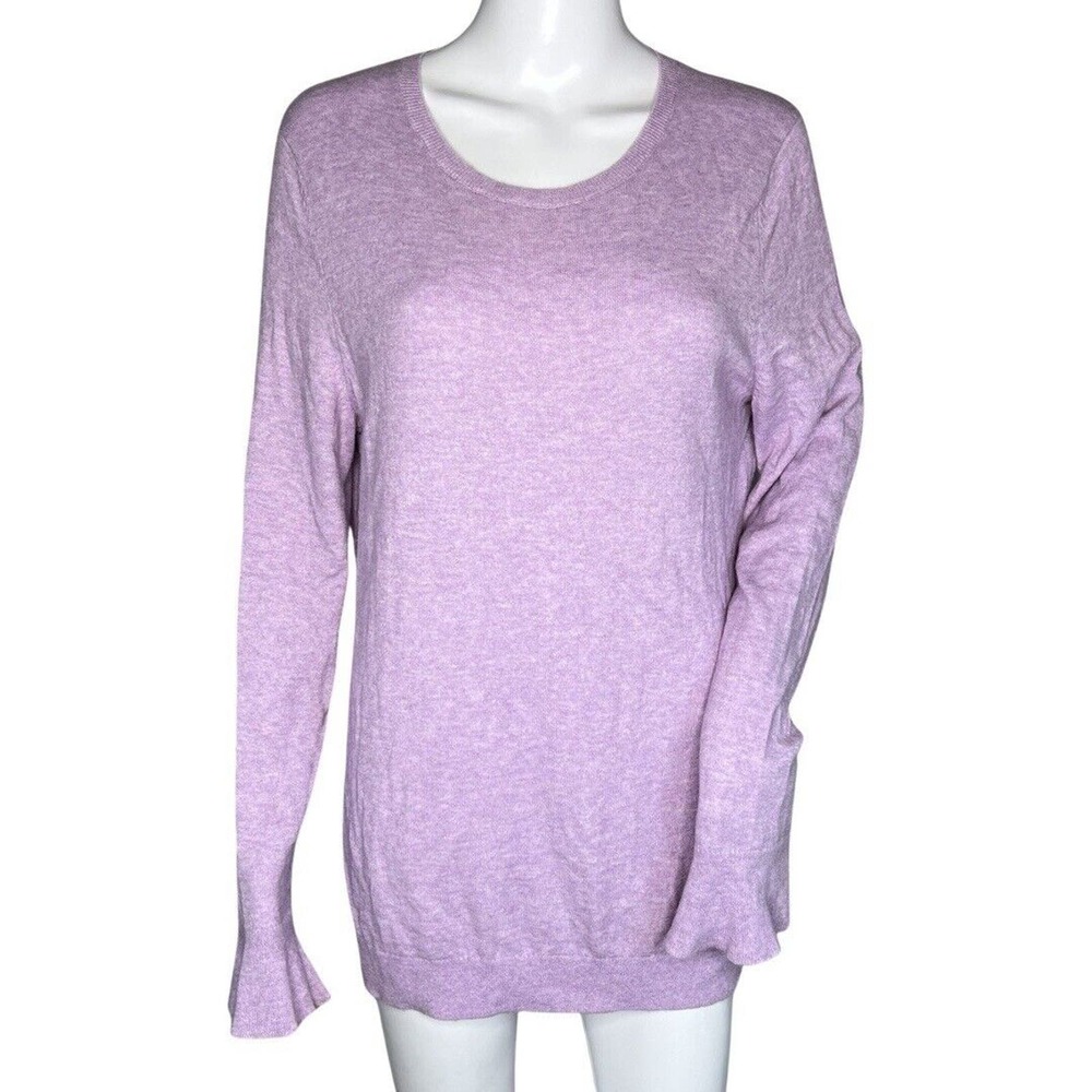 Talbots Sweater Womens Medium Purple Button Back‎ Neck Casual Office Preppy